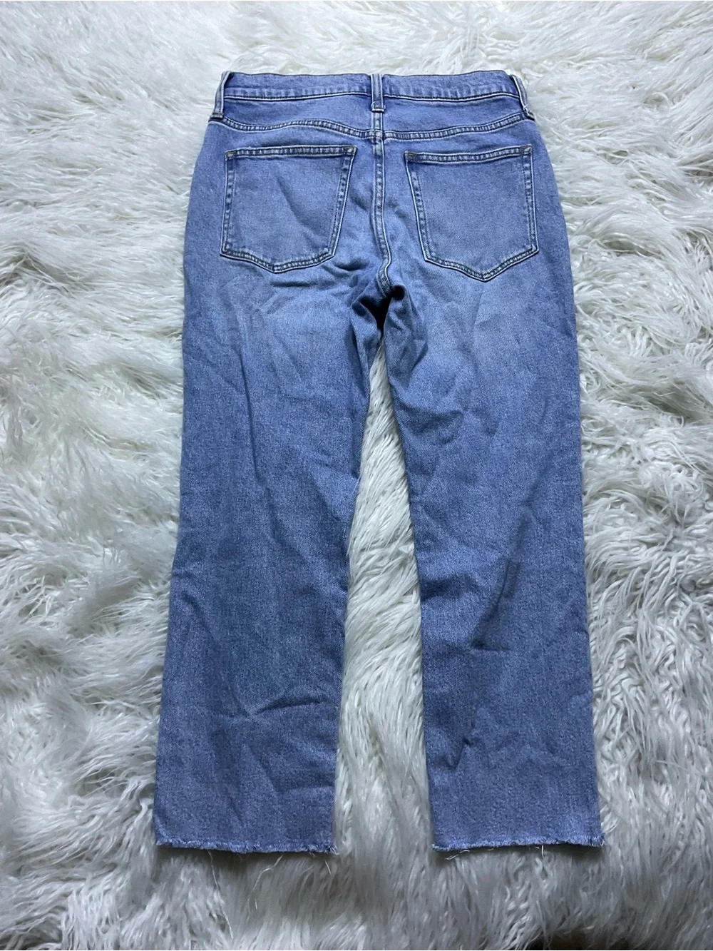 J Crew Petite essential straight jean in all-day stretch in Marin Wash